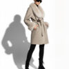 Fox Fur Trim Alpaca Wrap Coat