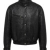 Oversized Hand-Woven Intrecciato Leather Jacket