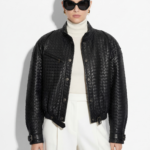 Oversized Hand-Woven Intrecciato Leather Jacket