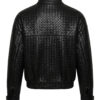 Oversized Hand-Woven Intrecciato Leather Jacket