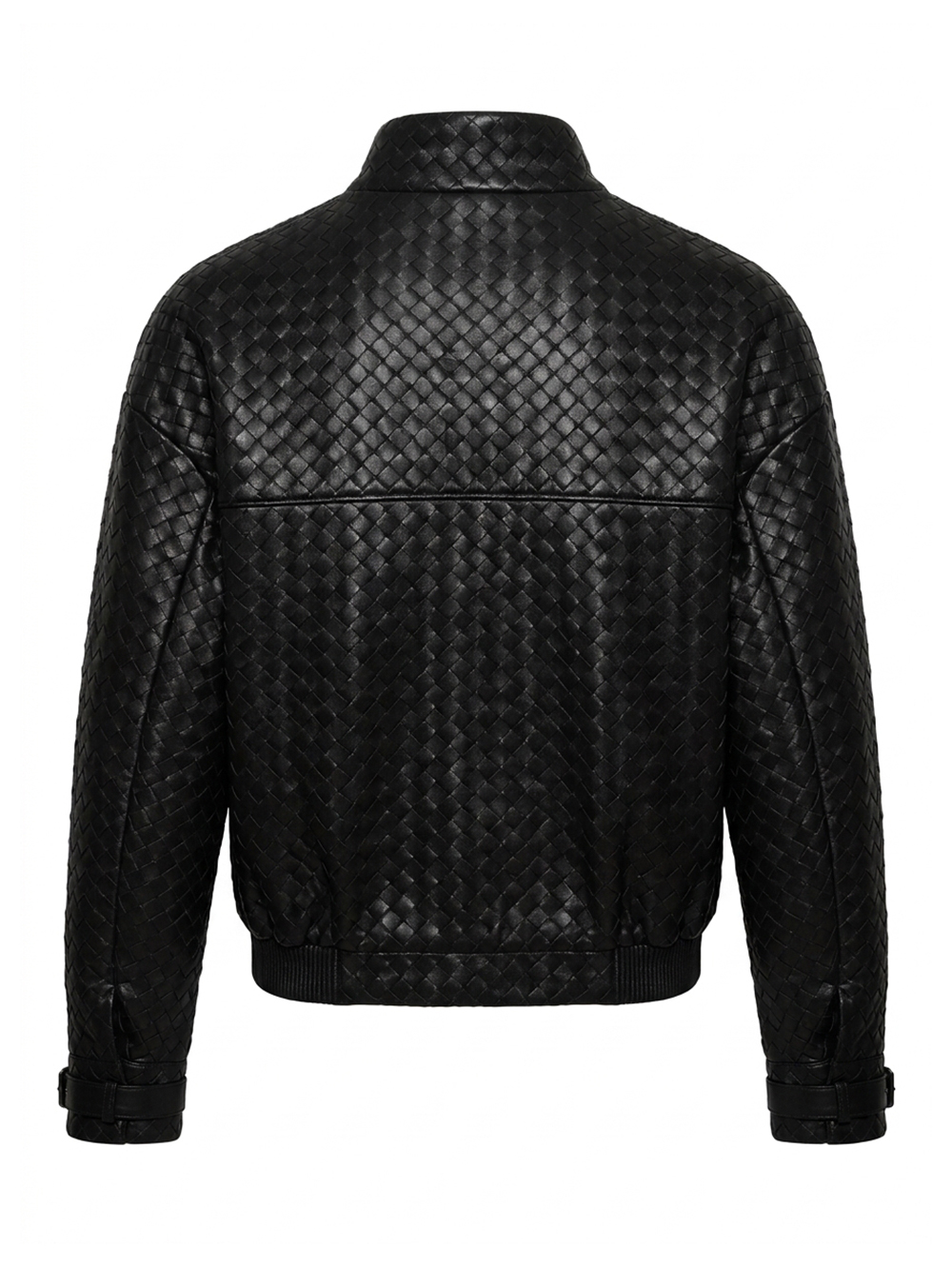 Oversized Hand-Woven Intrecciato Leather Jacket