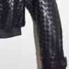 Oversized Hand-Woven Intrecciato Leather Jacket
