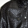 Oversized Hand-Woven Intrecciato Leather Jacket