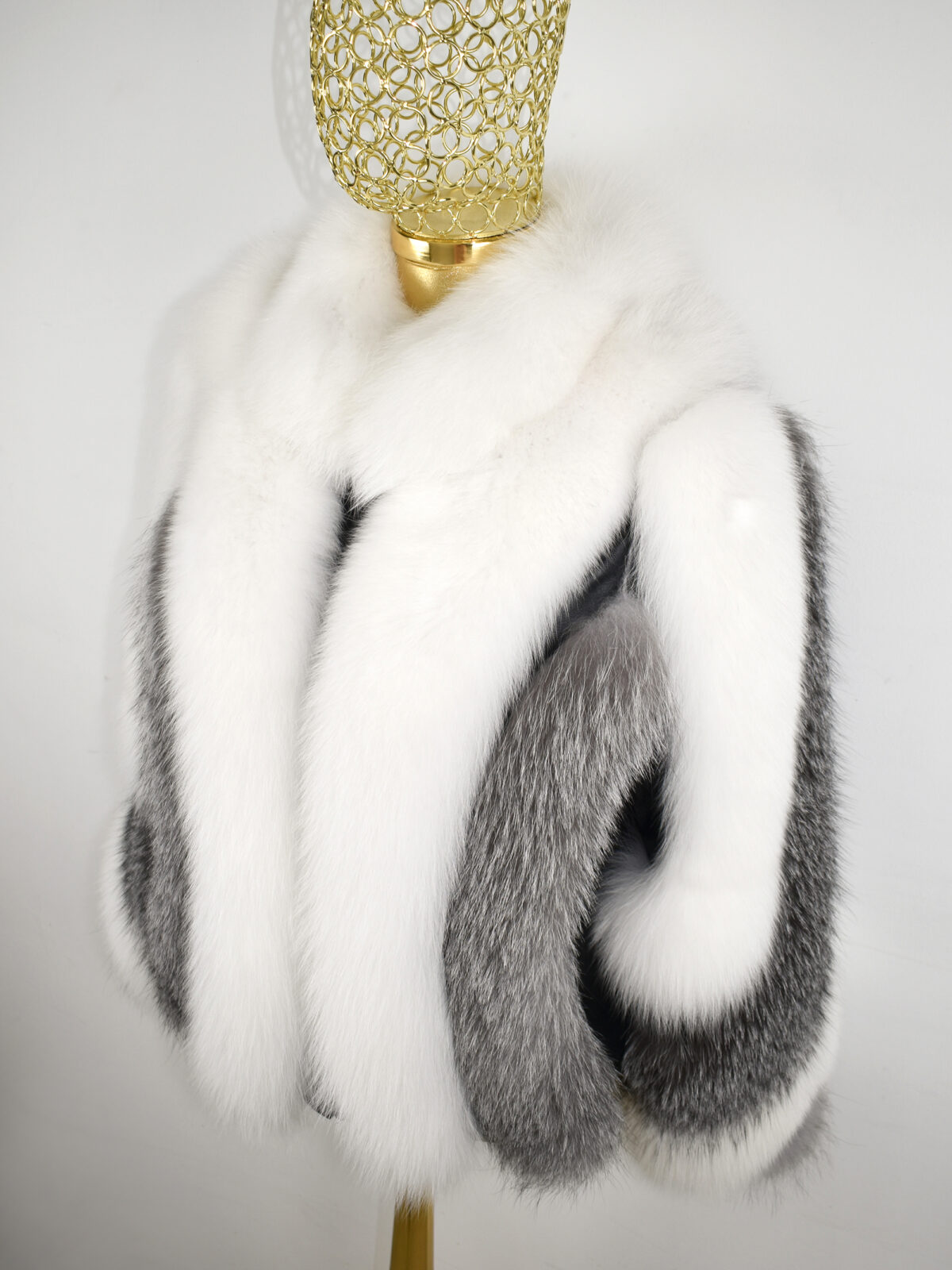 DSC_0291 Graphic Two-Tone Fox Fur Jacket