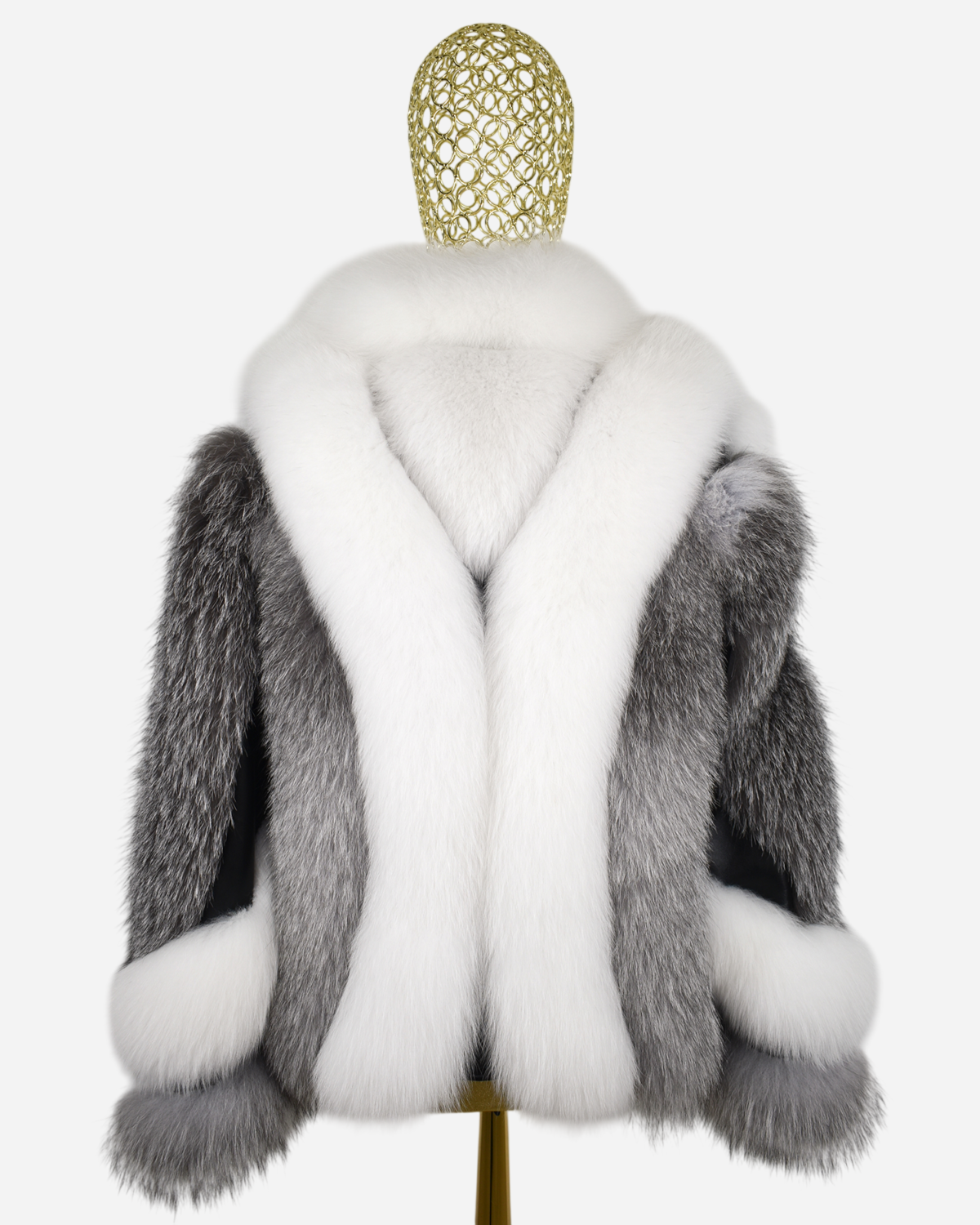 DSC_0294-1 Graphic Two-Tone Fox Fur Jacket