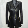 Python Leather Asymmetric Coat