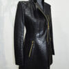 Python Leather Asymmetric Coat
