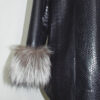Python Leather Coat with Silver Fox Fur Cuffs