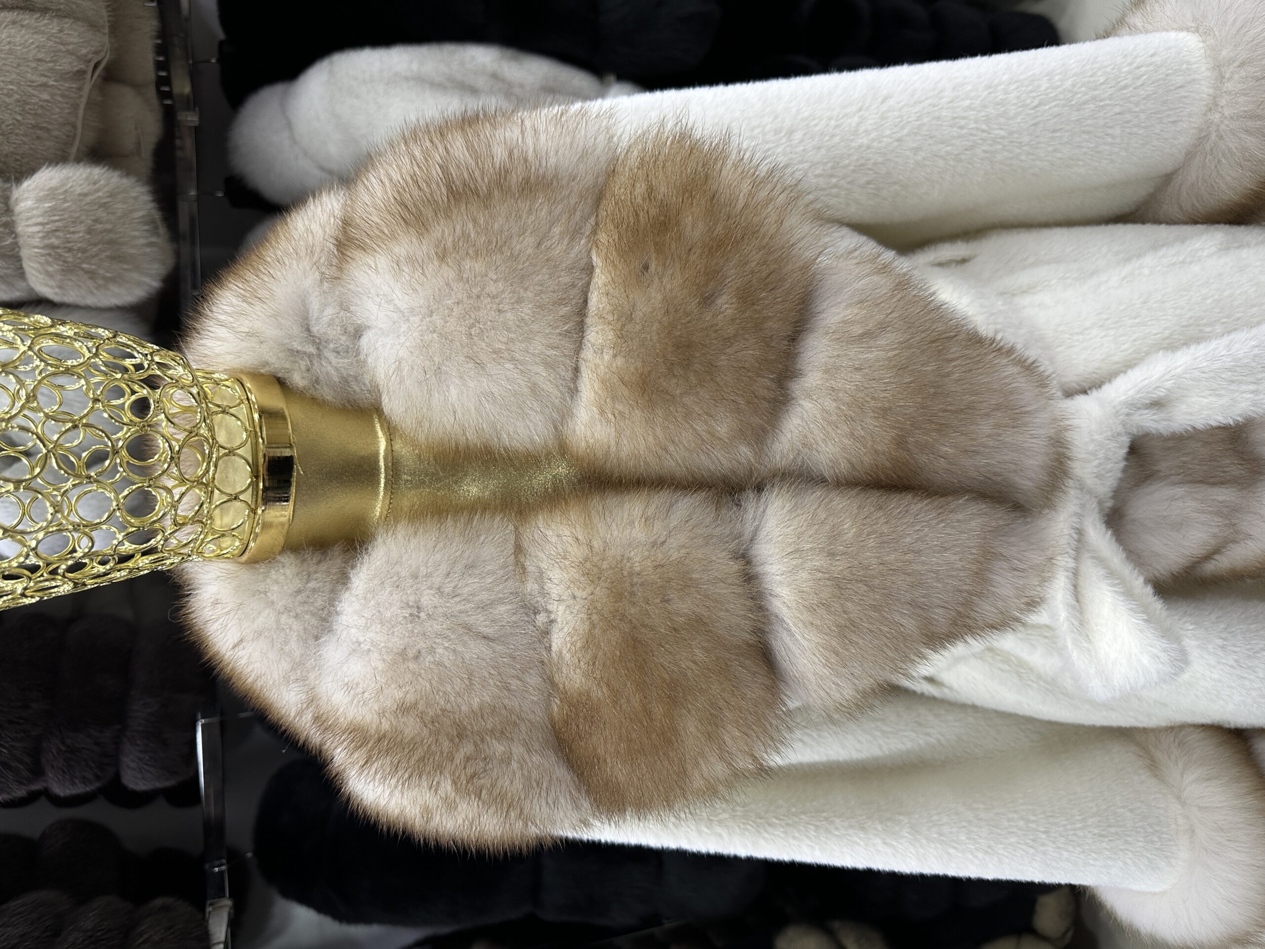 Fox Fur Trim Long Coat