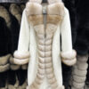 Fox Fur Trim Long Coat