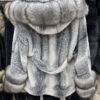 Fox Fur Trim Oversized Hooded Jacket