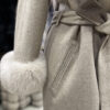 Fox Fur Trim Alpaca Wrap Coat