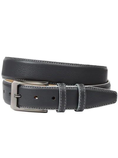 Slate Grey Leather Belt
