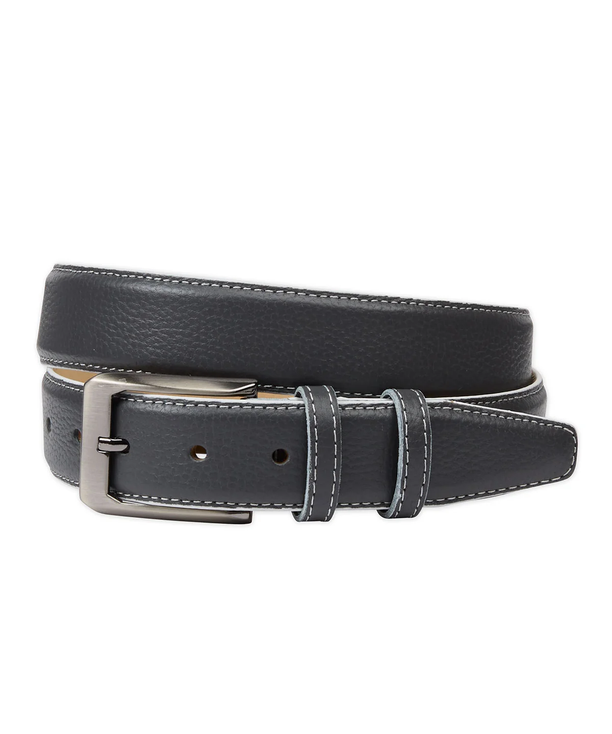 Slate Grey Leather Belt