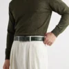 Forest Green Python-Embossed Leather Belt 5 Forest Green Python-Embossed Leather Belt