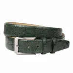 Forest Green Python-Embossed Leather Belt