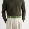 Kelly Green Leather Belt