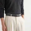 Slate Grey Leather Belt
